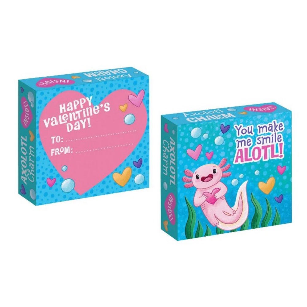 NEW in BOX Axolotl Charm Valentines x 28 Mini Boxes of Axolotl Charms - Picture 6 of 12